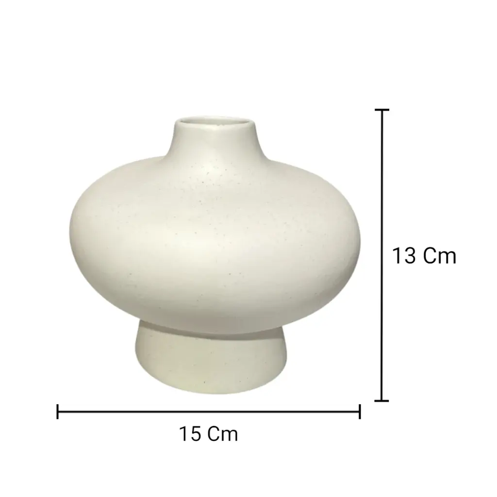 FLORERO JAPANDI T/VASIJA BLANCO DE CERAMICA Ø15X13CM