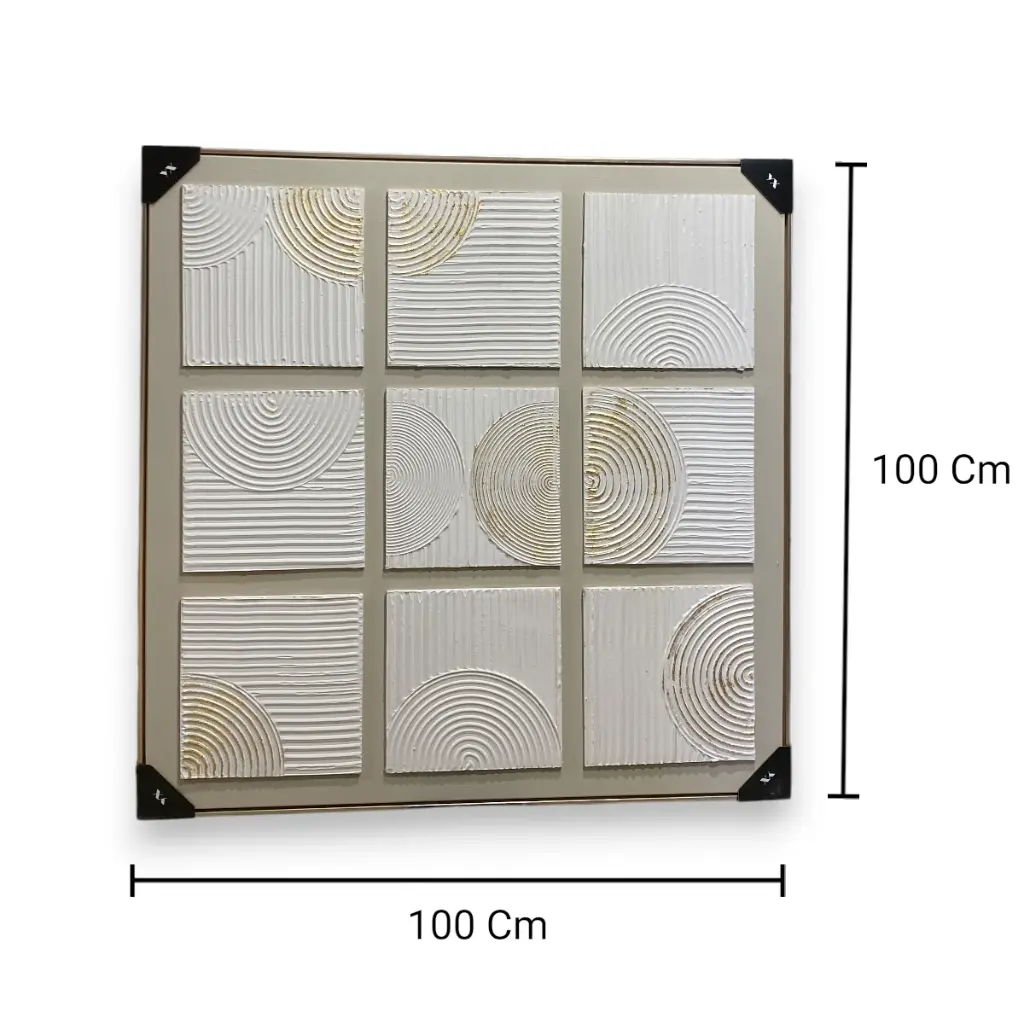 CUADRO LIENZO CUADROS ARCOS LINEAS 100X100CM