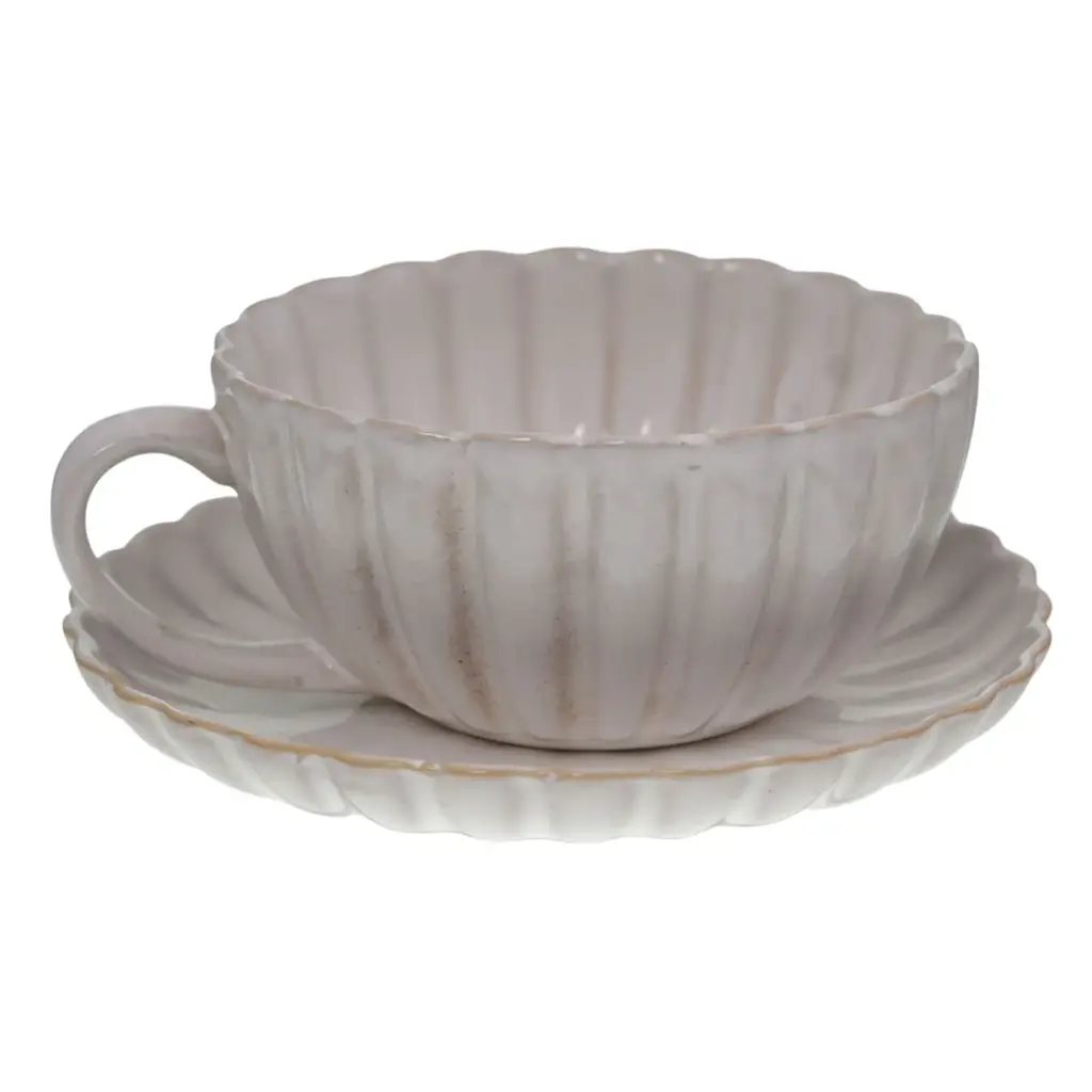 TAZA CON PLATO PORCELANA DOLOMITA REF:HM1479/TJL-25ST626229 15.5CM 10OZ.