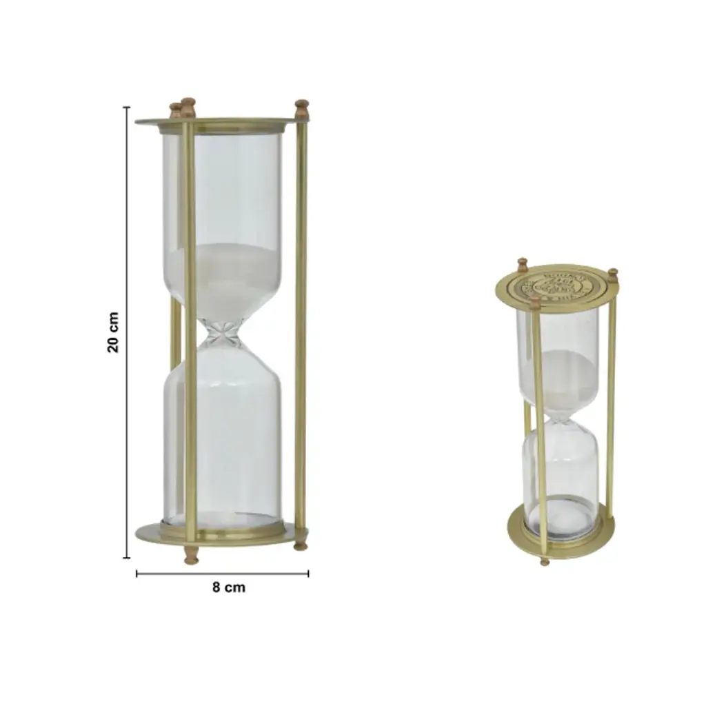 RELOJ DE ARENA DORADO, METAL Y VIDRIO REF:ES28279 8X20CM