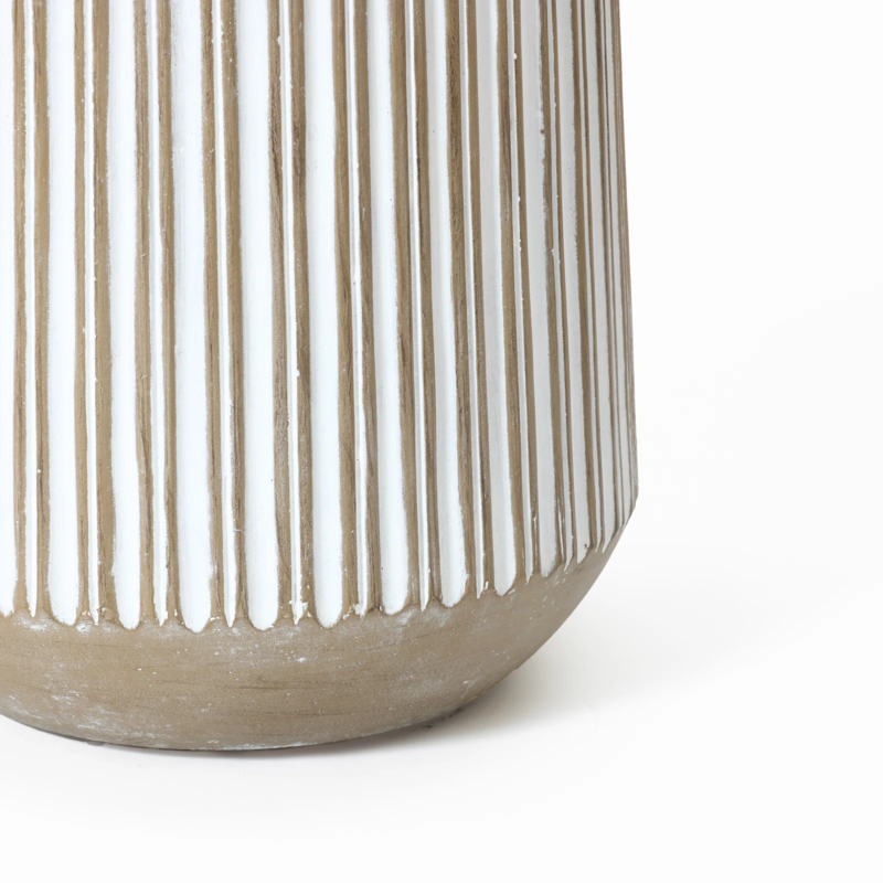 MACETERO CORDELIA II DE FIBRA MINERAL GRIS/BLANCO D:43.5XH:56 CM