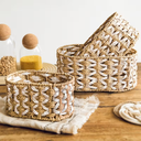 SET DE 3 CANASTAS YUTE OVALADAS P:21X10X11CM, M:24X11X16CM, G:28X12X19CM - SC11526 