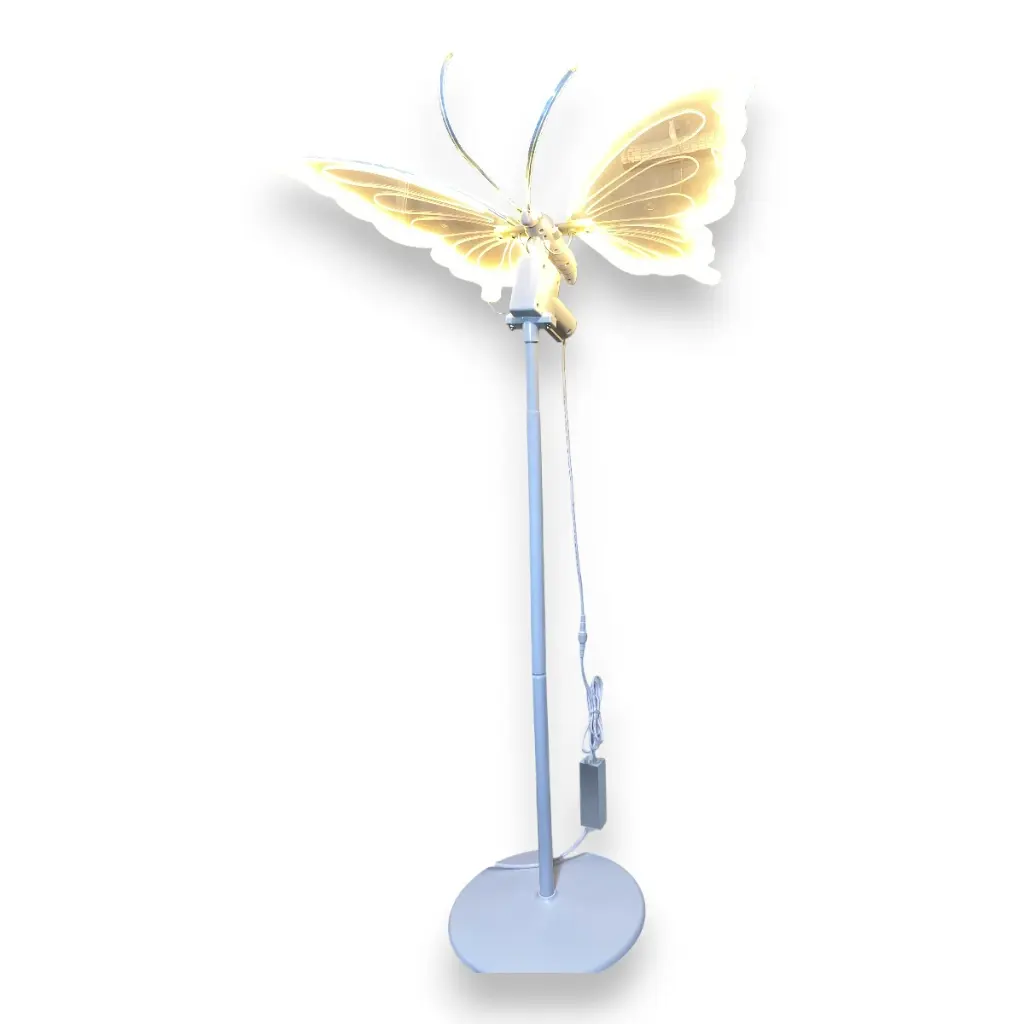 MARIPOSA C/LUZ LED Y MOVIMIENTO 60CM 12V CON BASE AJUSTABLE