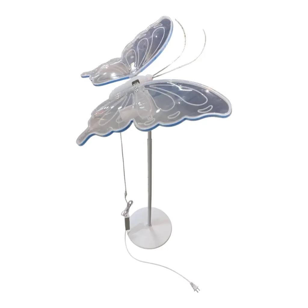 MARIPOSA C/LUZ LED Y MOVIMIENTO 60CM 12V CON BASE AJUSTABLE