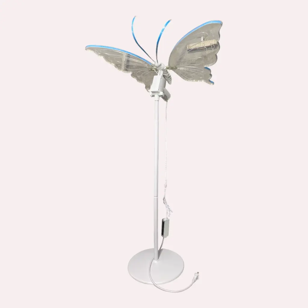 MARIPOSA C/LUZ LED Y MOVIMIENTO 60CM 12V CON BASE AJUSTABLE