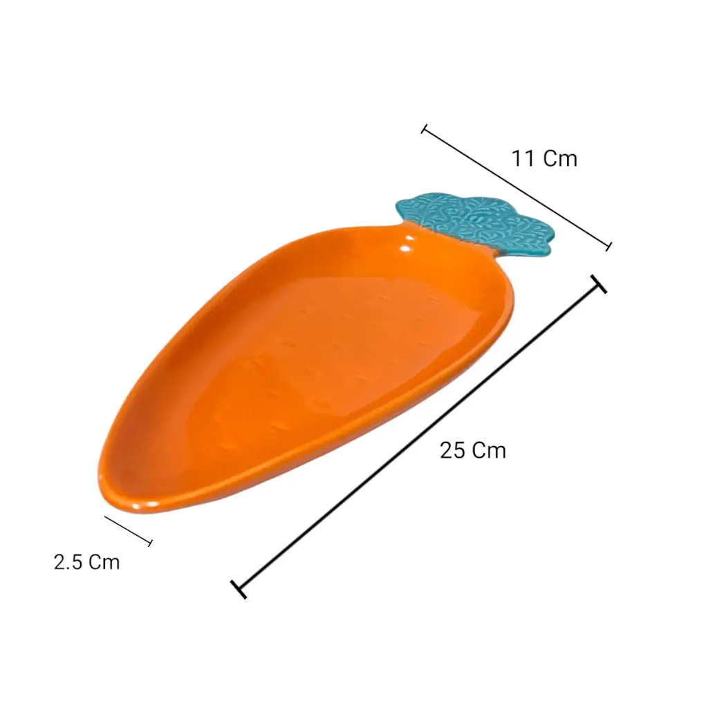 BANDEJA ZANAHORIA PORCELANA 11X25X2.5CM
