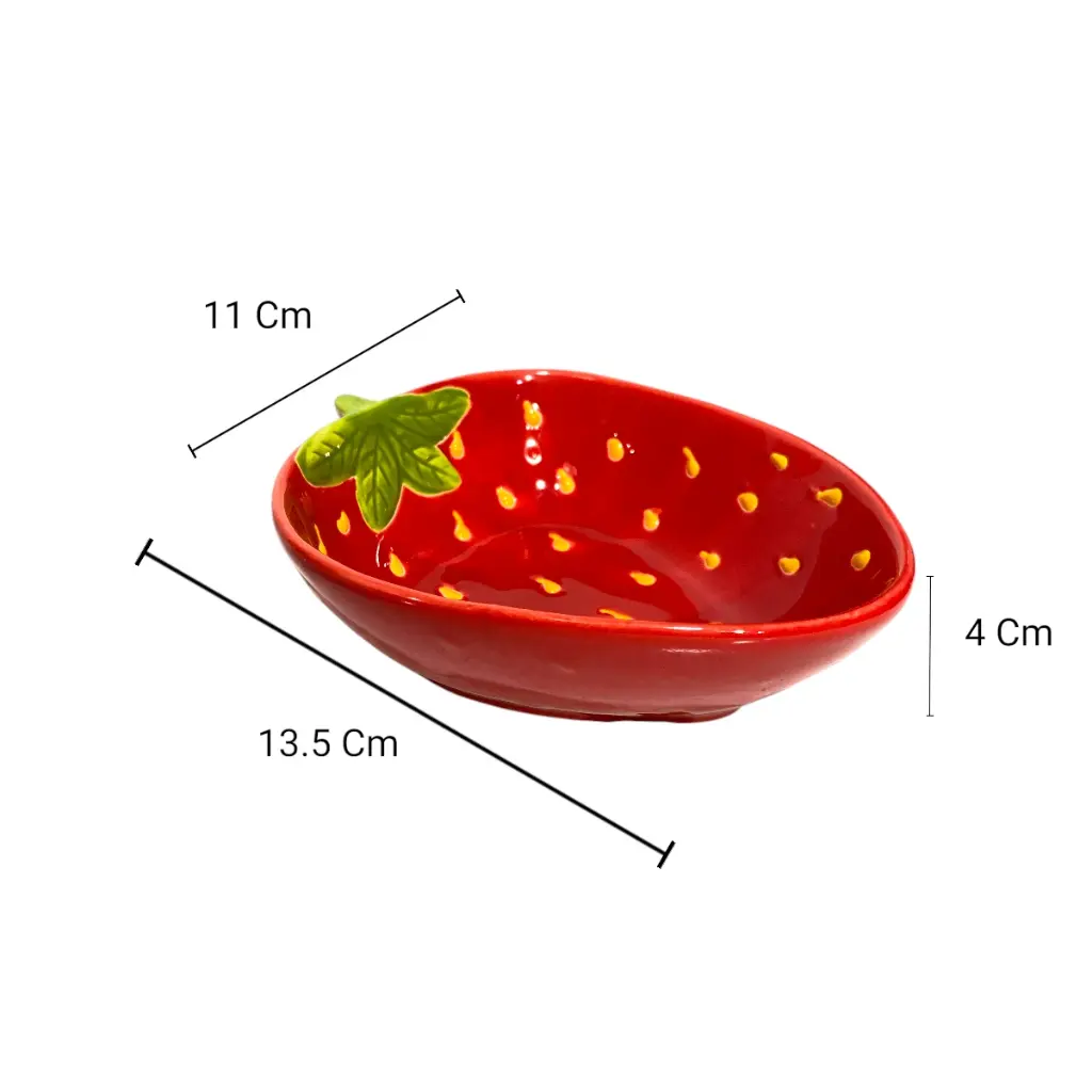 MINI POZUELO FRUTILLA, PORCELANA 11X13.5X4CM