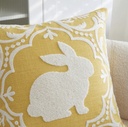 FORRO DE COJIN AMARILLO CONEJO BORDADO 45X45CM