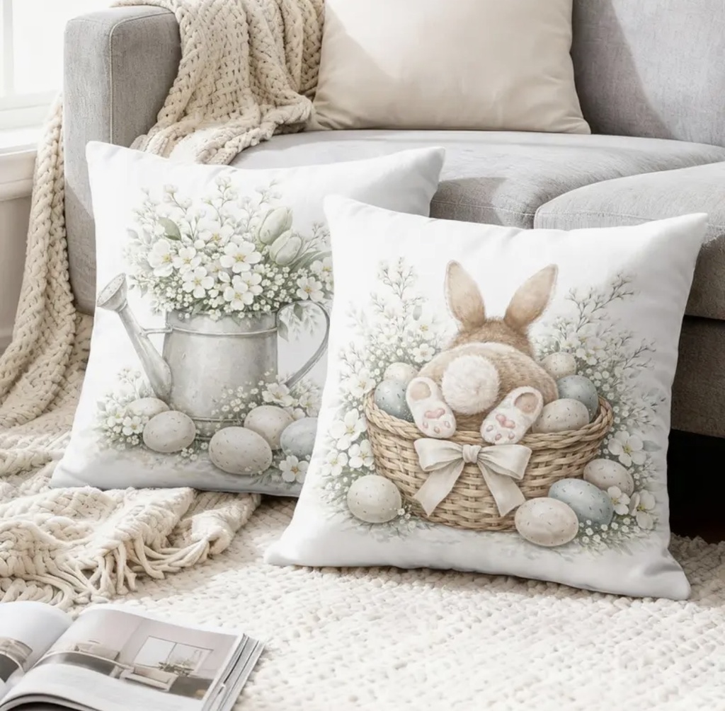 FORRO DE COJIN PASCUA VINTAGE 45X45CM