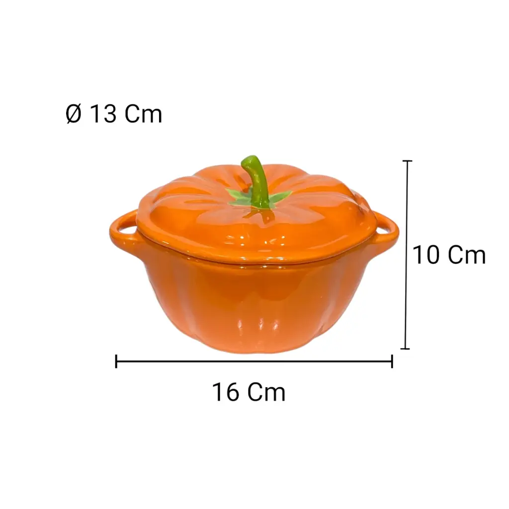 OLLA CALABAZA, PORCELANA 16X13X10CM