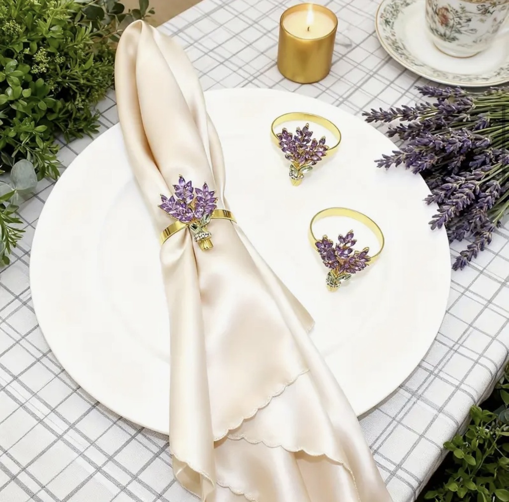 ARO DE SERVILLETA LAVANDA X 6 U.