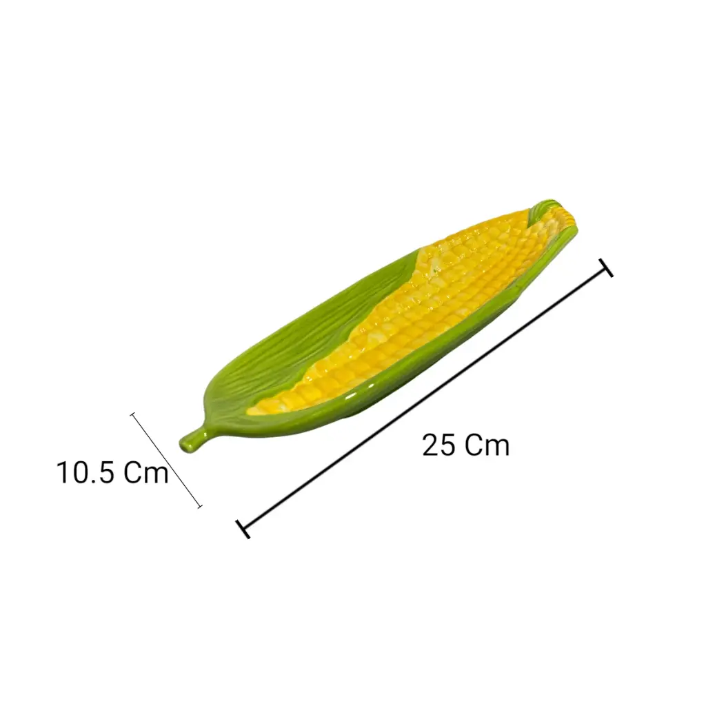 BANDEJA MAZORCA MAIZ DE PORCELANA 14X31X3.5CM