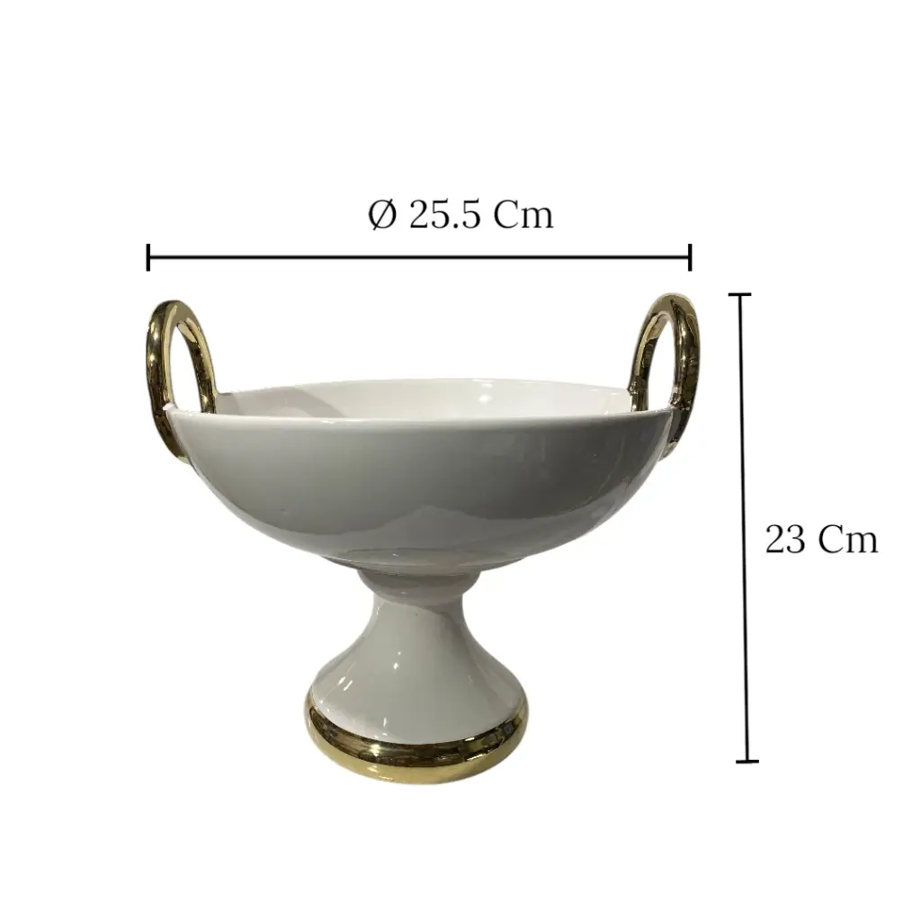 JARRON CENTRO DE MESA BLANCO PORCELANA Ø 25.5X23CM