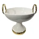 JARRON CENTRO DE MESA BLANCO PORCELANA Ø 25.5X23CM