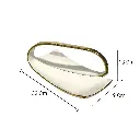 BANDEJA BLANCA/DORADA, PORCELANA 34.5X19X12CM