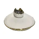 BANDEJA PORTA BOCADITOS BLANCA/DORADA 31X26X9CM