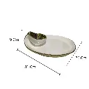 BANDEJA PORTA BOCADITOS BLANCA/DORADA 31X26X9CM