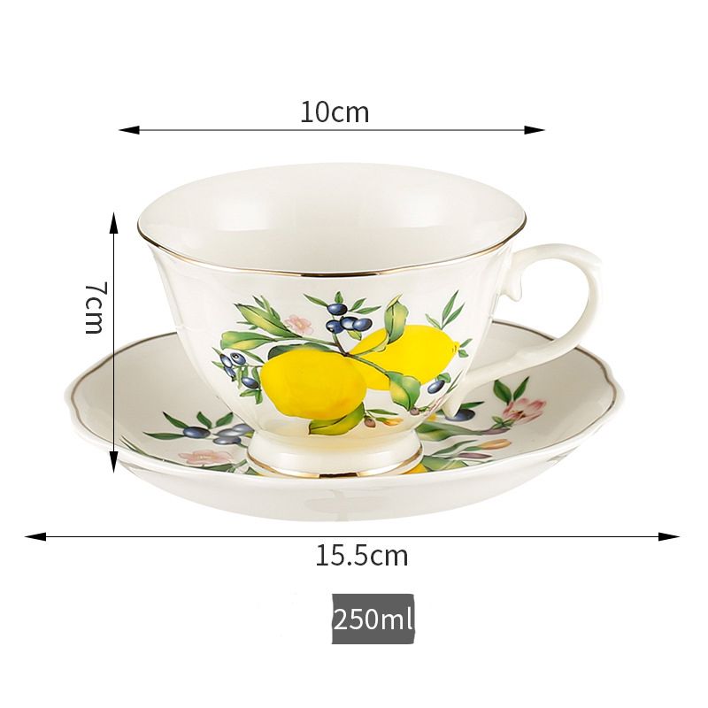 SET DE TAZAS/PLATOS LIMON X12PCS, PORCELANA