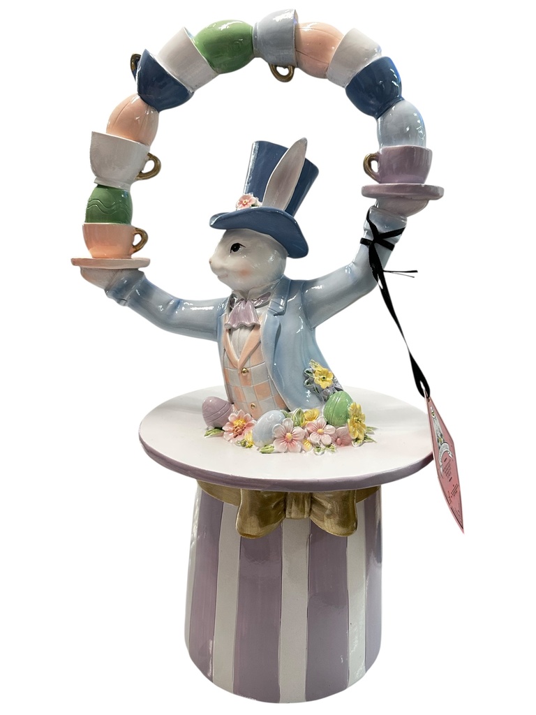 CONEJO EN SOMBRERO Y TAZAS 24.5X40CM