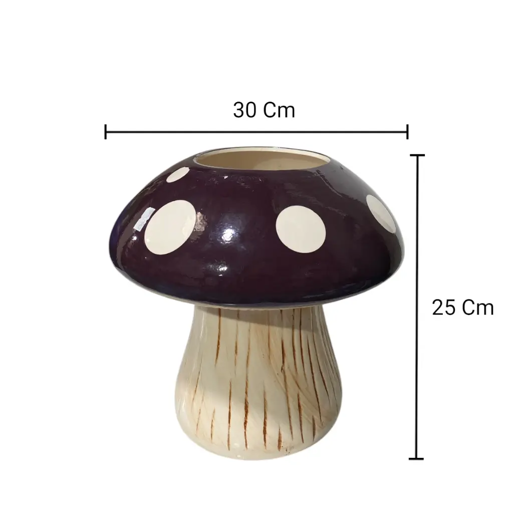 FLORERO CHAMPIÑON, PORCELANA Ø30X25CM