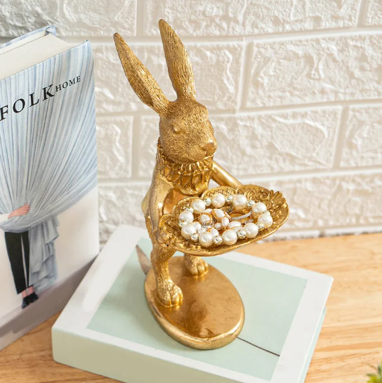 CONEJO CON CHAROL, POLIRESINA 8X8X15CM