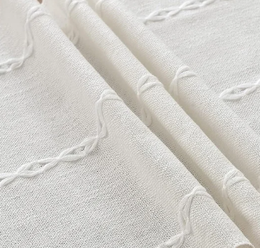 CAMINO DE MESA BORDADO BORLAS 40X180CM LINO-ALGODON