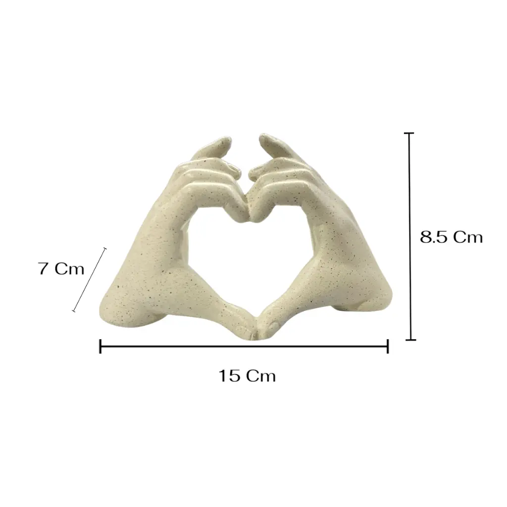 FIGURA DEC. MANOS CORAZON ARENISCA REF:ES28730 15X7X8.5CM