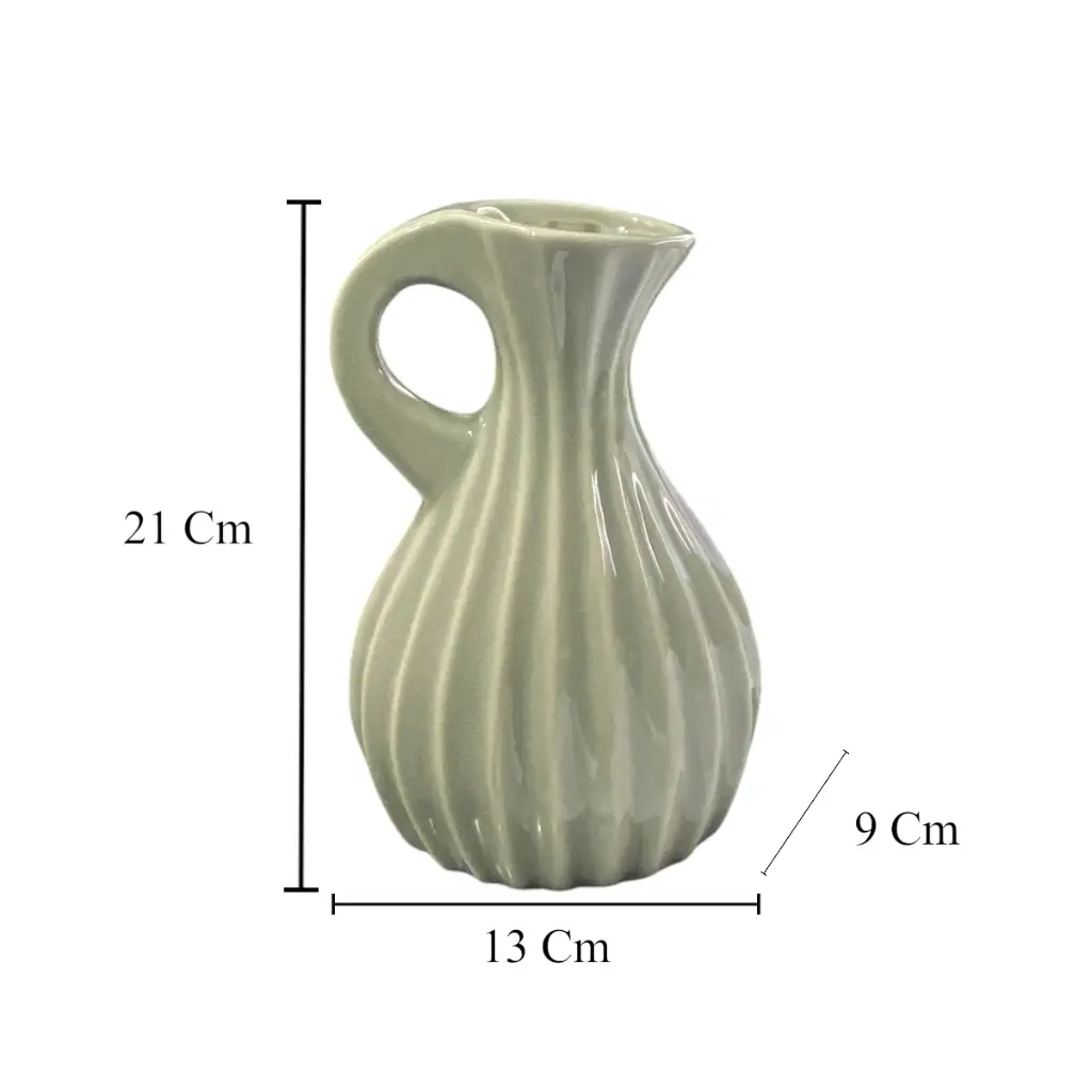 FLORERO CERAMICA ALTO GRIS/BEIGE REF:HM0632/25559 13X9X21CM