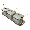 SET DE SALSEROS X3PCS. CERAMICA 31X10X8CM