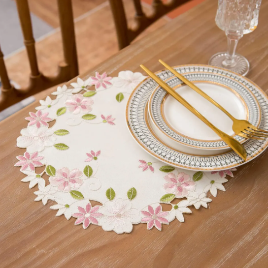 INDIVIDUAL BORDADO FLORES 30CM