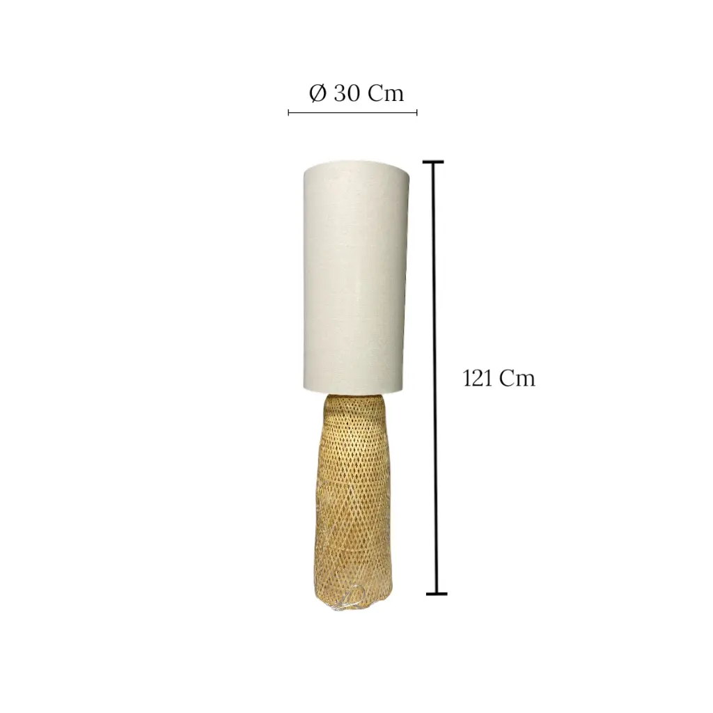 LAMPARA DE PEDESTAL BAMBOO TRENZADA REF:GYL-2505 Ø30CMX122CM