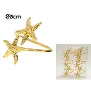 AROS DE SERVILLETA ESTRELLA DE MAR DORADOS, METALICOS SETX6PZS. REF:ES28478