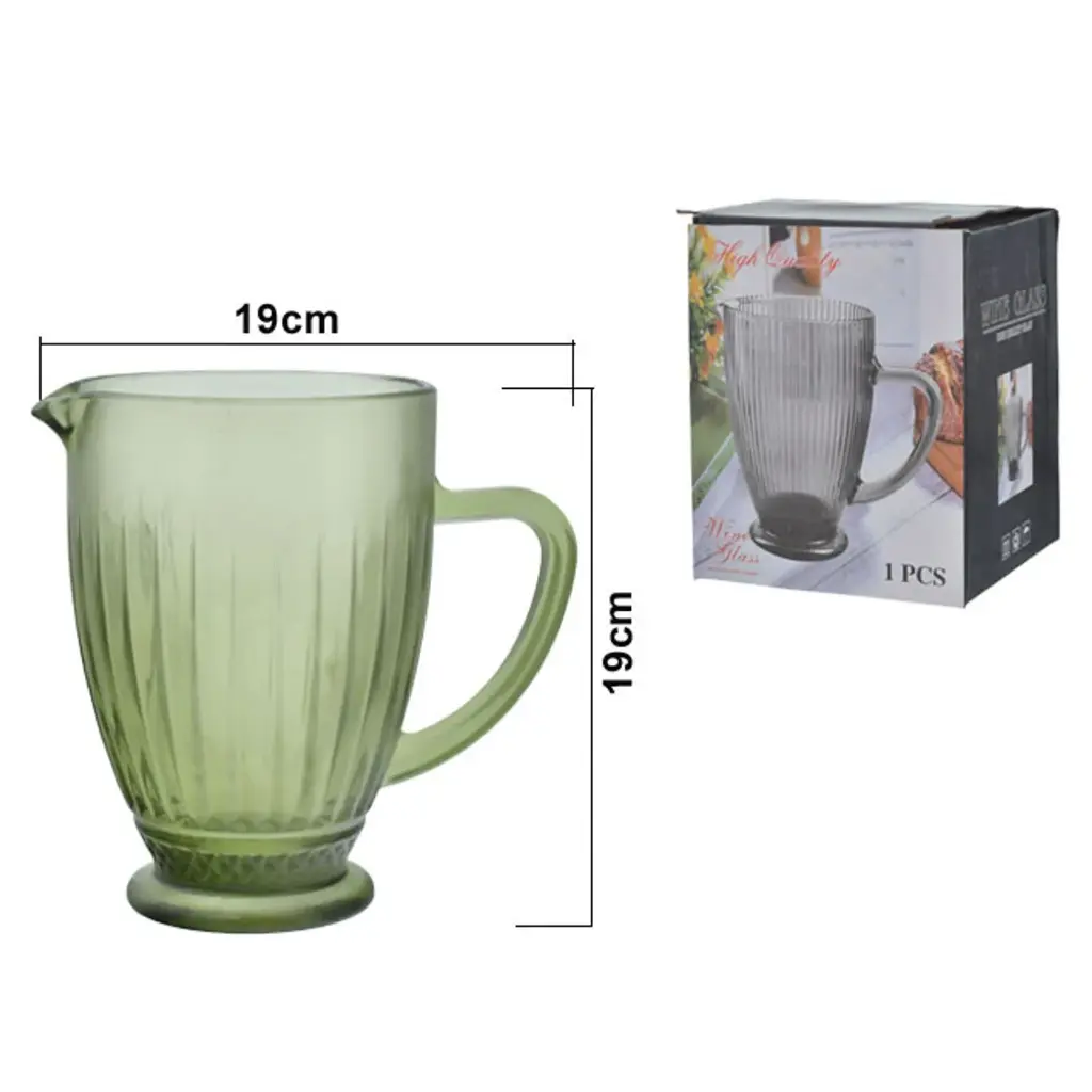 JARRA DE VIDRIO VERDE REF:SAN5765 14X20CM 1100ML