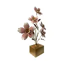 ADORNO FLOR ROSA GLAM METAL REF:ES28681/16604 37X11X51CM