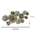 APLIQUE DECOR METALICO FLORES DORADO/VERDE REF:ES28788/16169 133X69X9.5CM