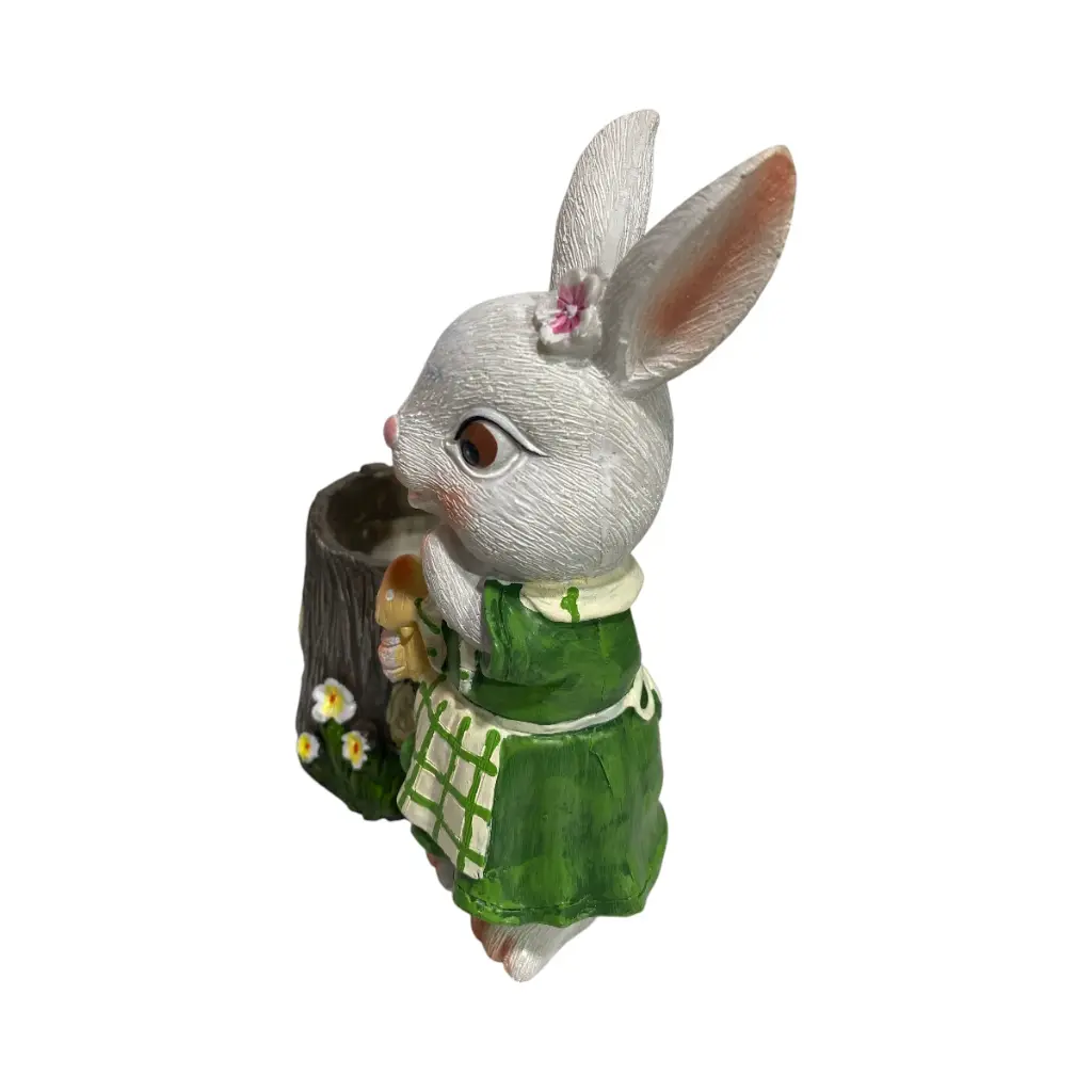 CONEJO CON MACETA POLIRESINA 16X10X19CM