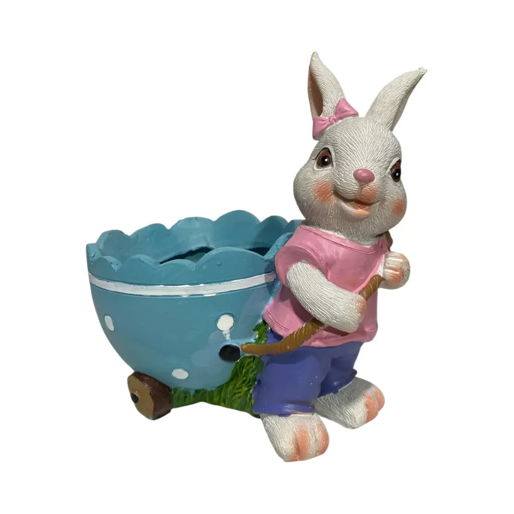 CONEJO CON MACETA POLIRESINA 16X14X18CM 