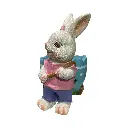 CONEJO CON MACETA POLIRESINA 16X14X18CM 