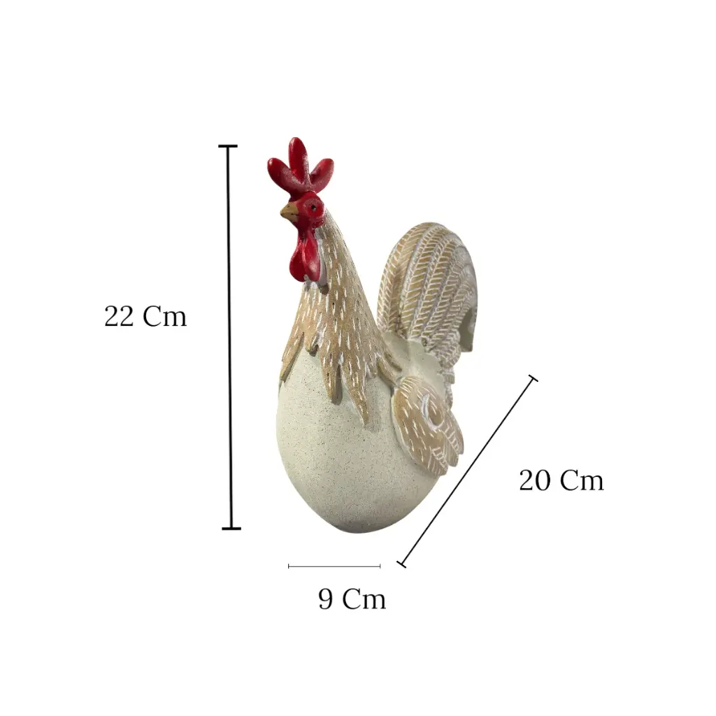 ADORNO RESINA GALLO 20X9X22CM 