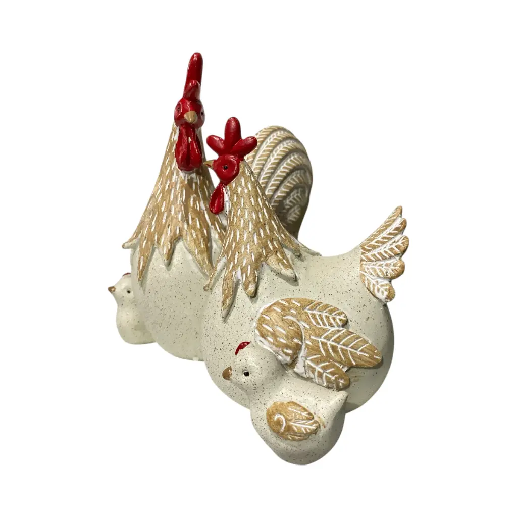 FAMILIA GALLINA POLIRESINA 18X13X16.5CM
