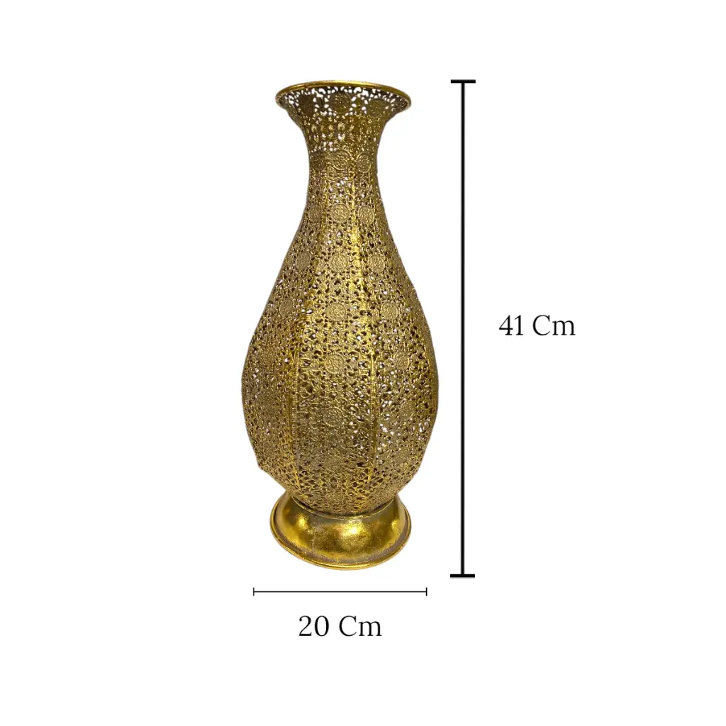 FLORERO METALICO DORADO REF:ES28806/82027 20X41CM