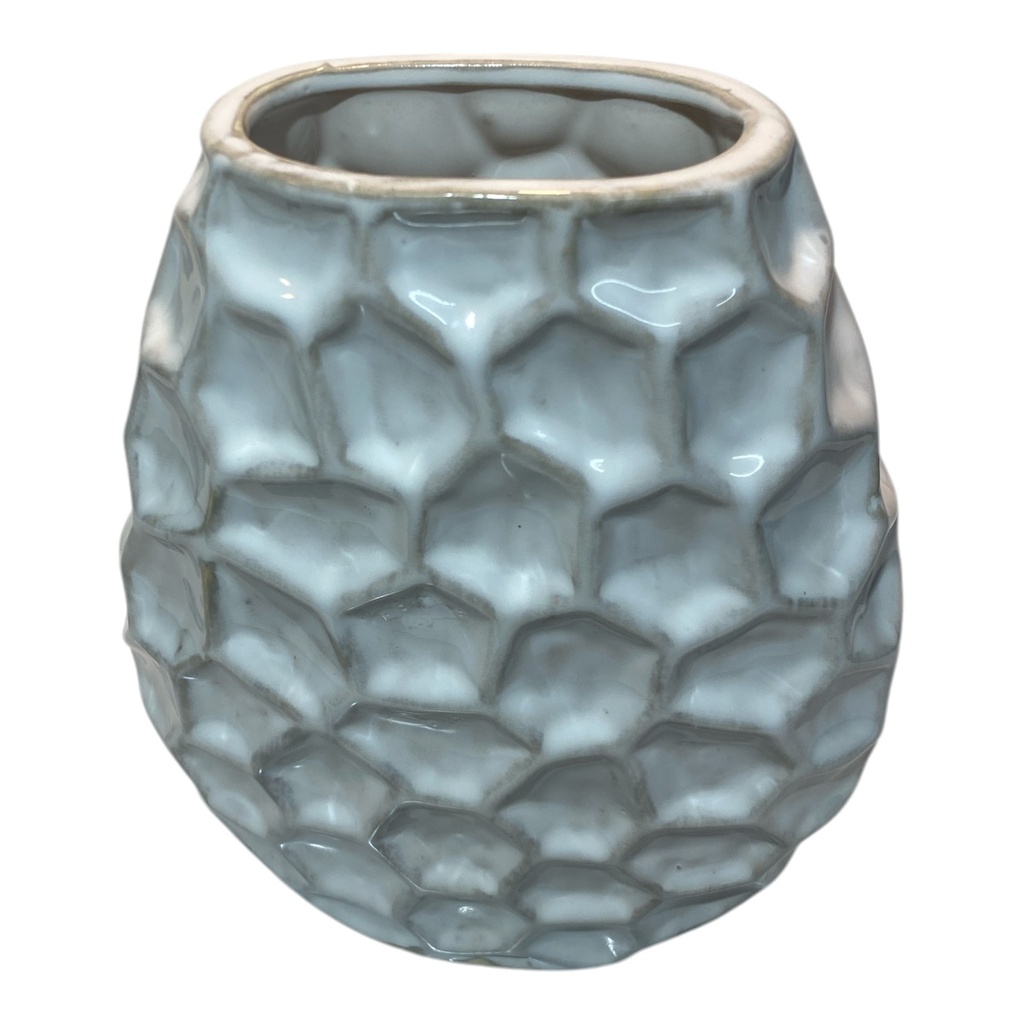 FLORERO CERAMICA IRIS CREMA 21CM