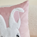 FORRO DE COJIN ROSADO CONEJA BORDADA 45X45CM