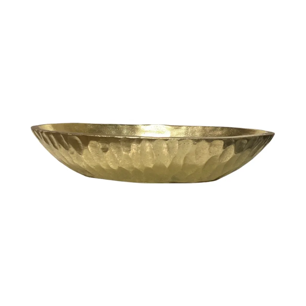 BANDEJA DECOR OVALADA DORADA POLIRESINA REF:ES28693 25X16X5CM