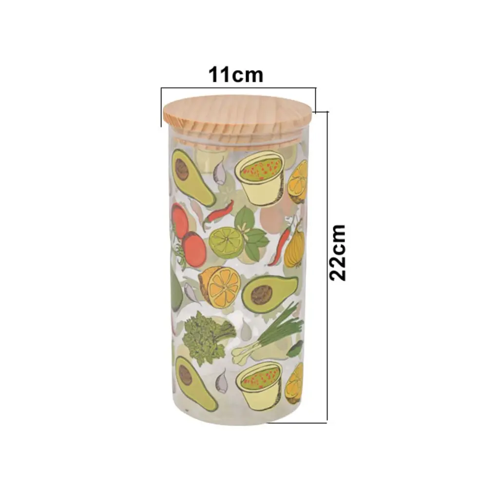 FRASCO DE VIDRIO BOROSILICATO C/TAPA PINO REF:KH00099-1 1.4LT. 10X22CM