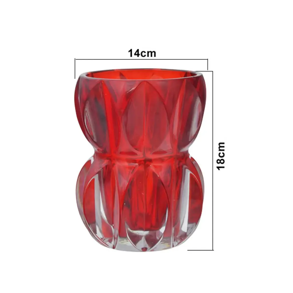 FLORERO DE VIDRIO ROJO REF:ES27862 