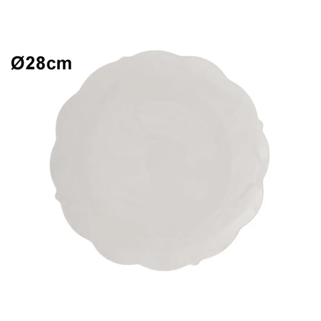 PLATO TENDIDO PORCELANA BLANCO REF:XHP41059 Ø28CM