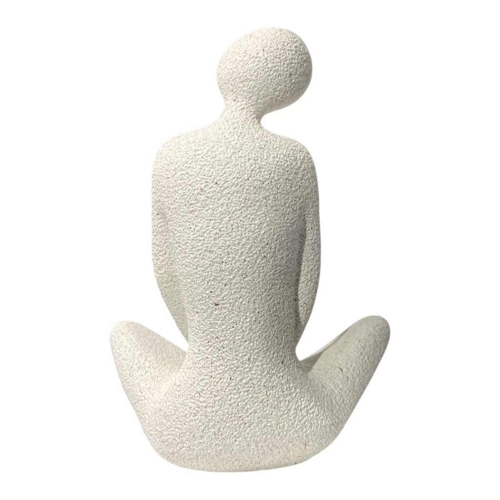 FIGURA DECOR MEDITACION INTERNA/BLANCA POLIRESINA REF:ES28741 15X9X19CM