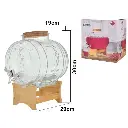 DISPENSADOR LIQUIDOS VIDRIO/BASE MADERA REF:SAN5454 5LT.