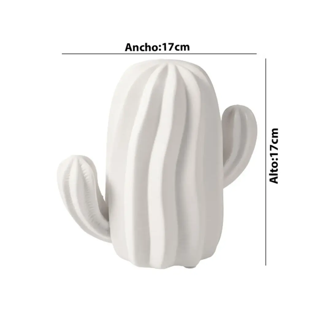 CACTUS BLANCO CERAMICA REF:ES22910 16X16X8CM